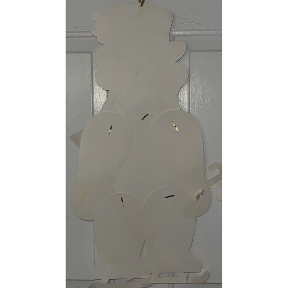 Vintage Die Cuts Snowman Christmas Signs Pop Out Jointed Decorations 1980s 25” - Picture 8 of 10